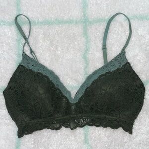 CLOSET CLOSING Aerie Real Happy Wireless Bra, convertible straps, green, 32D